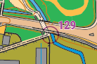 Map excerpt showing control 129.